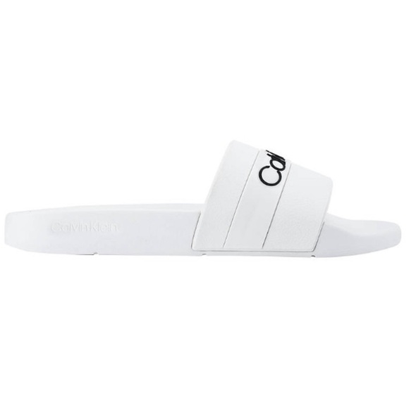 Calvin Klein Mens Adult Casual Pool Slides Logo White Color Sandals Size 12M main image 4